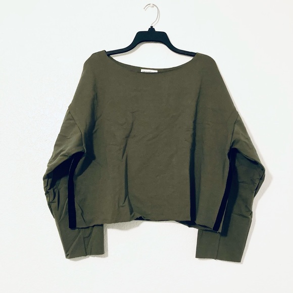 LA Collective Cropped Sweater (Olive Green) - Picture 2 of 6